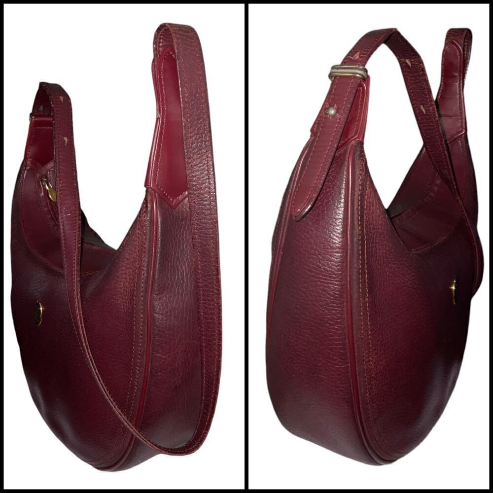 CARTIER Must De Vintage Bordeaux Pebbled Leather Shoulder Bag - Picture 5 of 14
